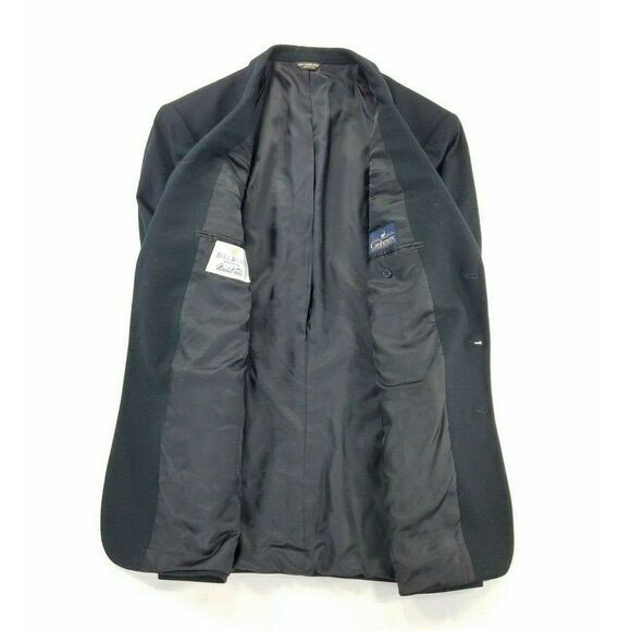 Bill Blass Cashmere Jacket Mens 42 R Black Sport Coat Blazer 3-Button USA Made - Picture 11 of 14